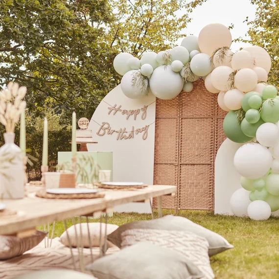 Sage Green Balloon Palm Garland Party Decorations