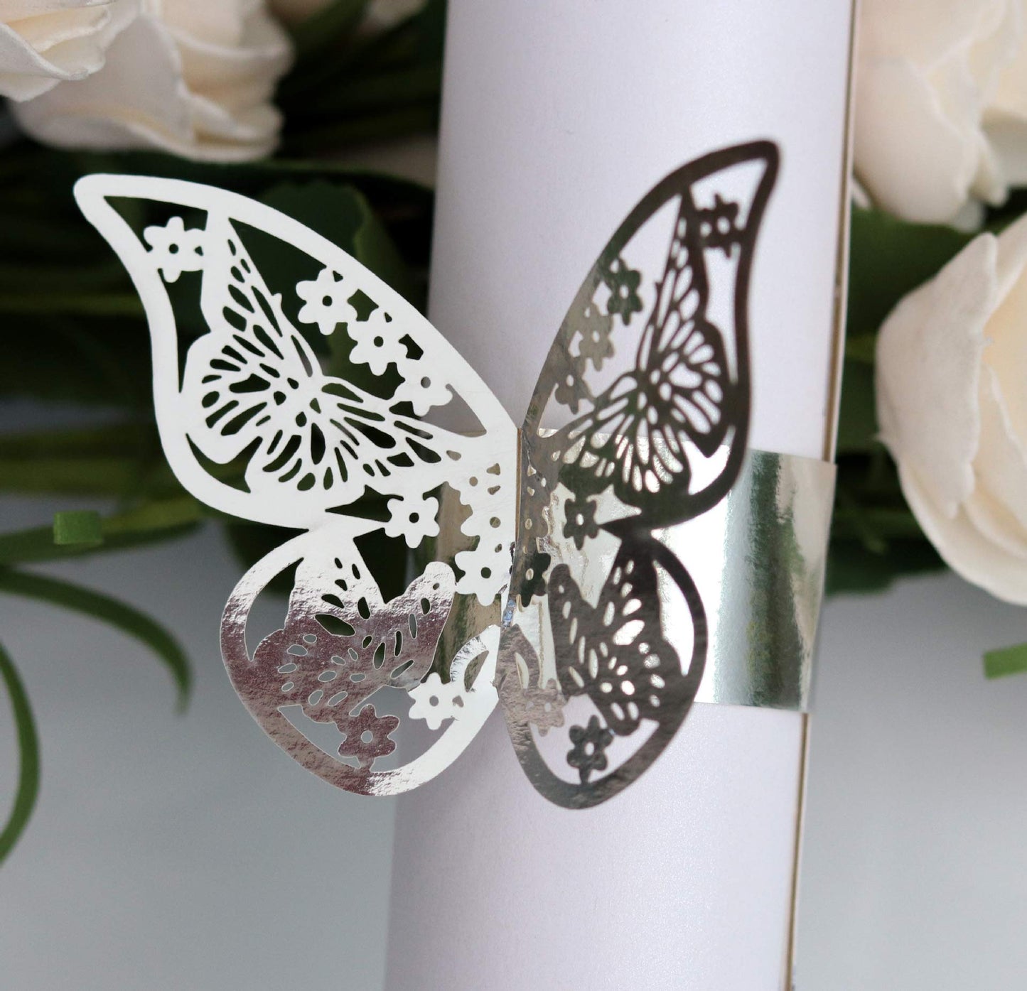 Laser Cut Butterfly Napkin Rings – 50pcs Wedding & Party Décor Set
