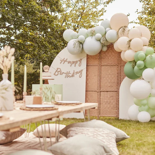 Sage Green Balloon Palm Garland Party Decorations